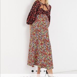 ASOS DESIGN maternity satin mixed floral dress